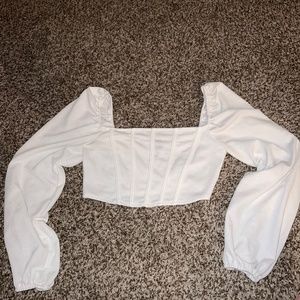 White Cropped Top